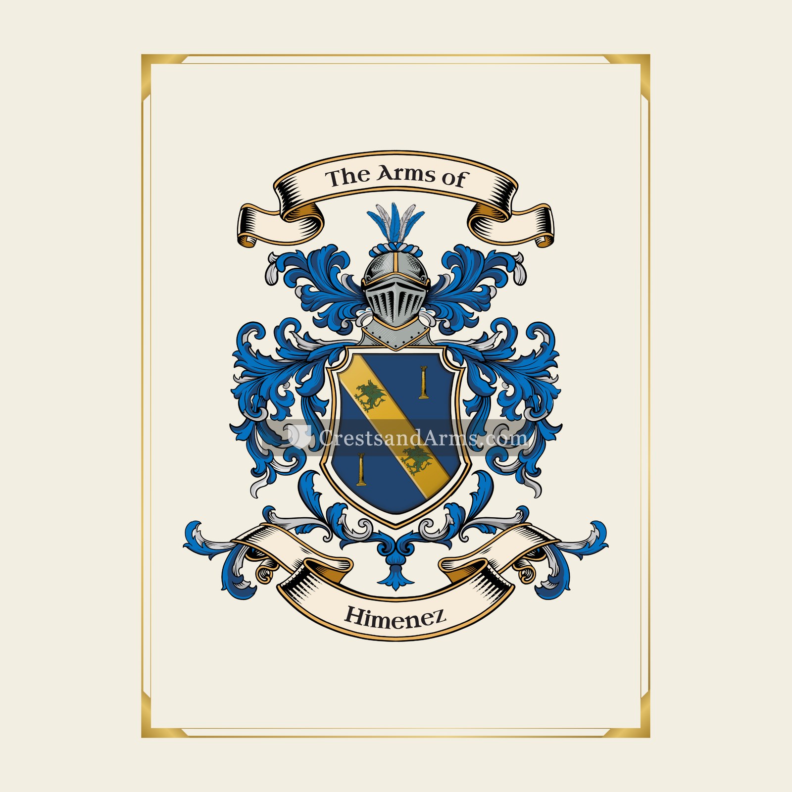 With gold border