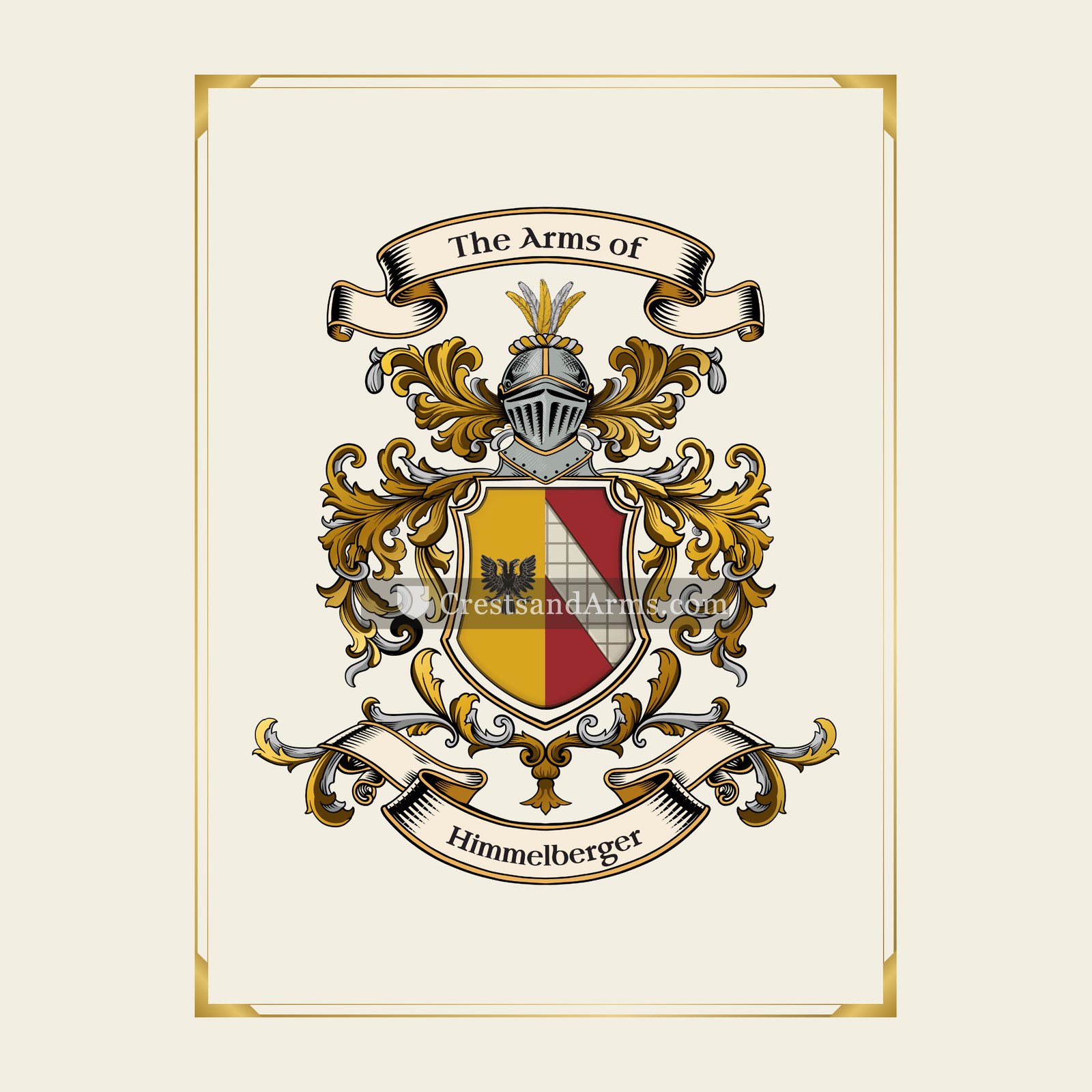 With gold border