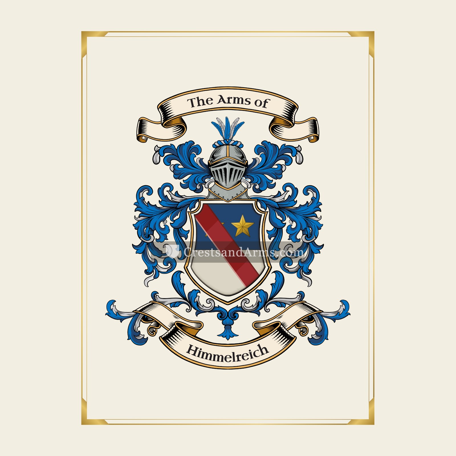 With gold border