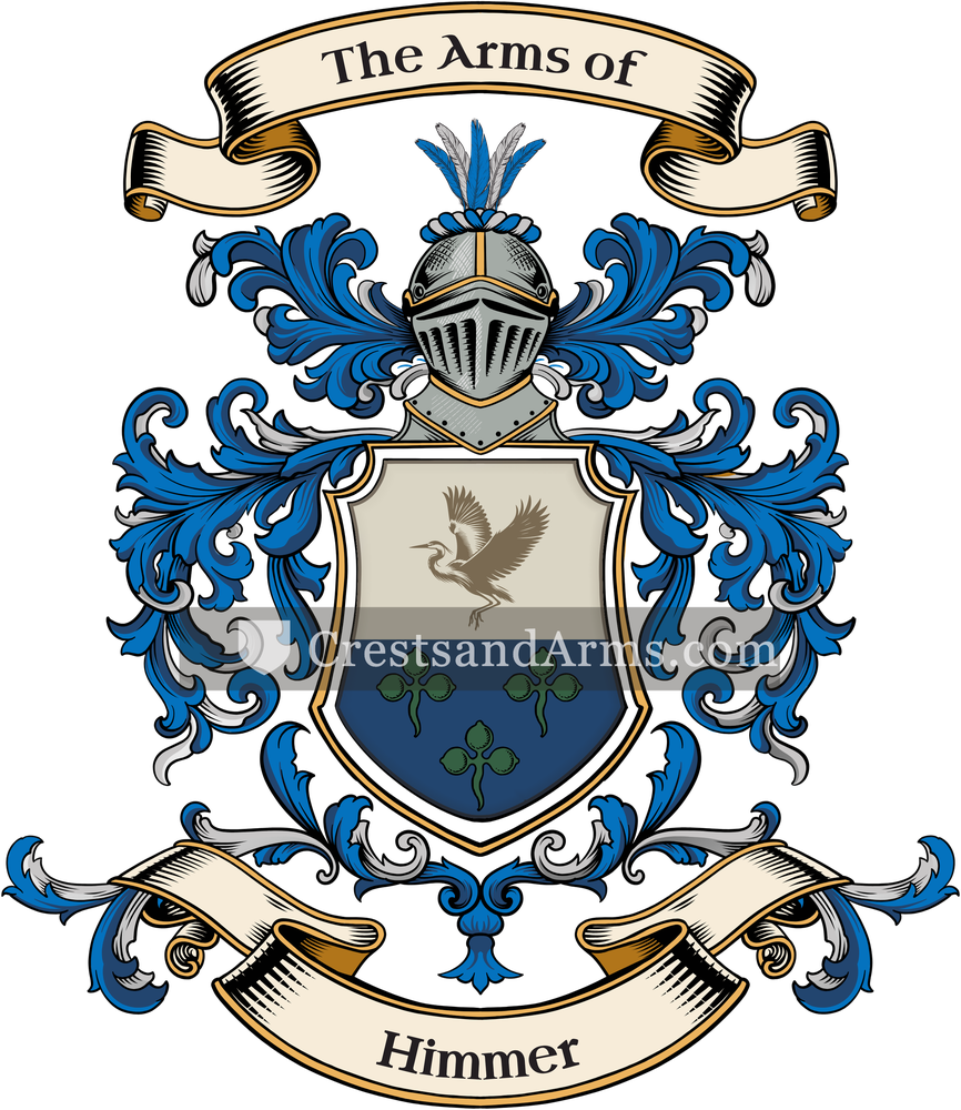 The Himmer coat of arms, drawn from the recorded blazon