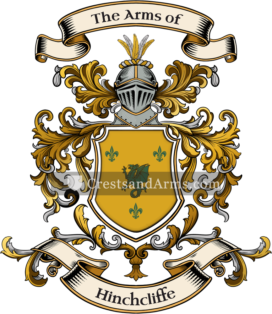 The Hinchcliffe coat of arms, drawn from the recorded blazon