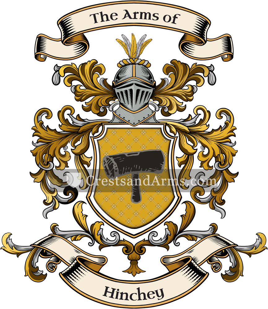 The Hinchey coat of arms, drawn from the recorded blazon