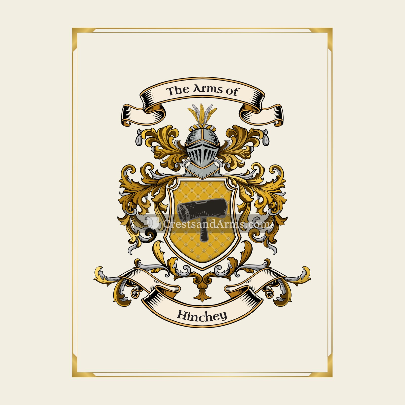 With gold border