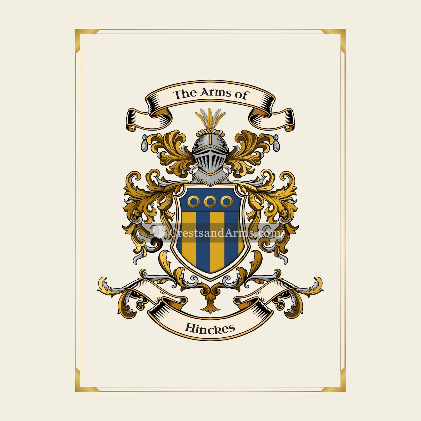 With gold border