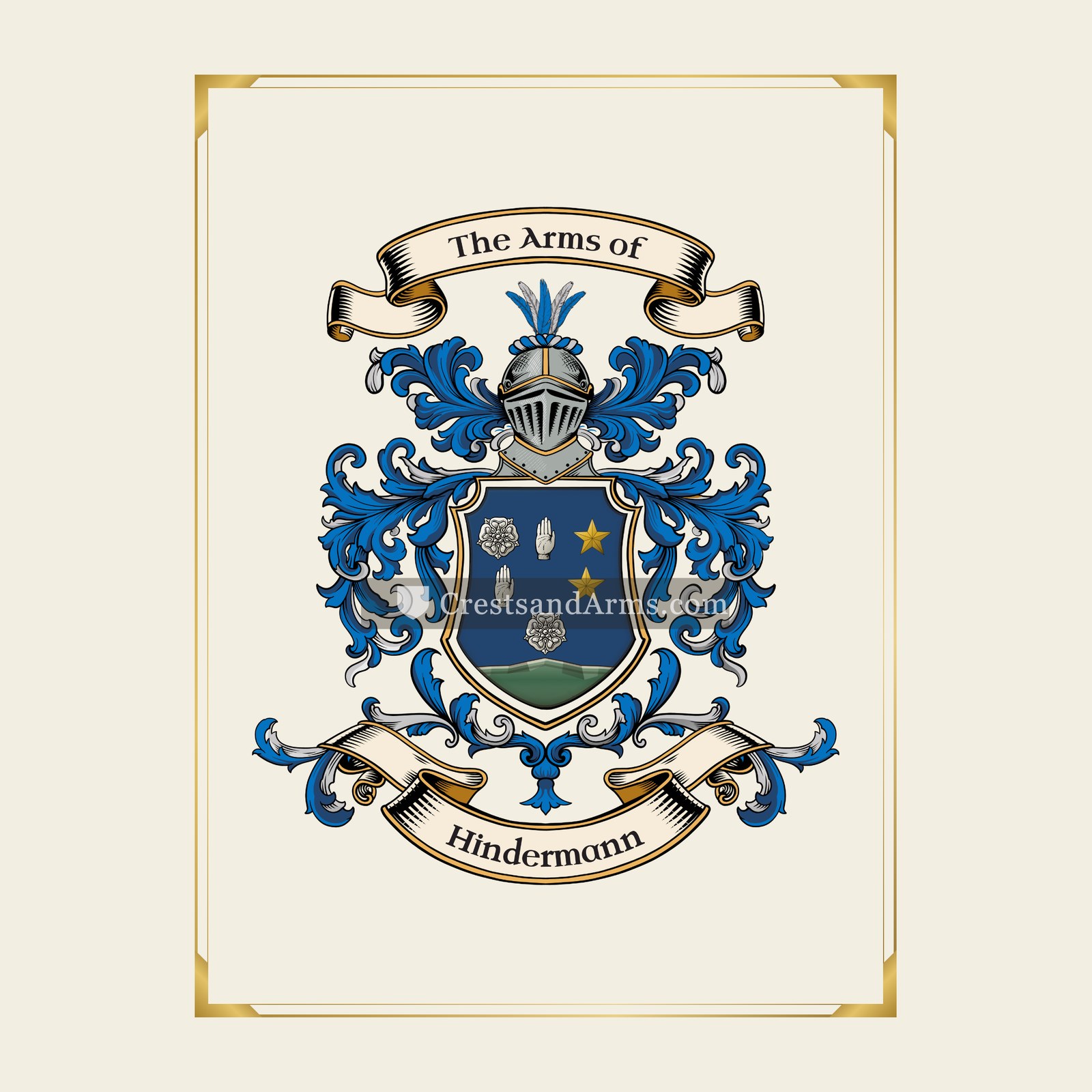 With gold border
