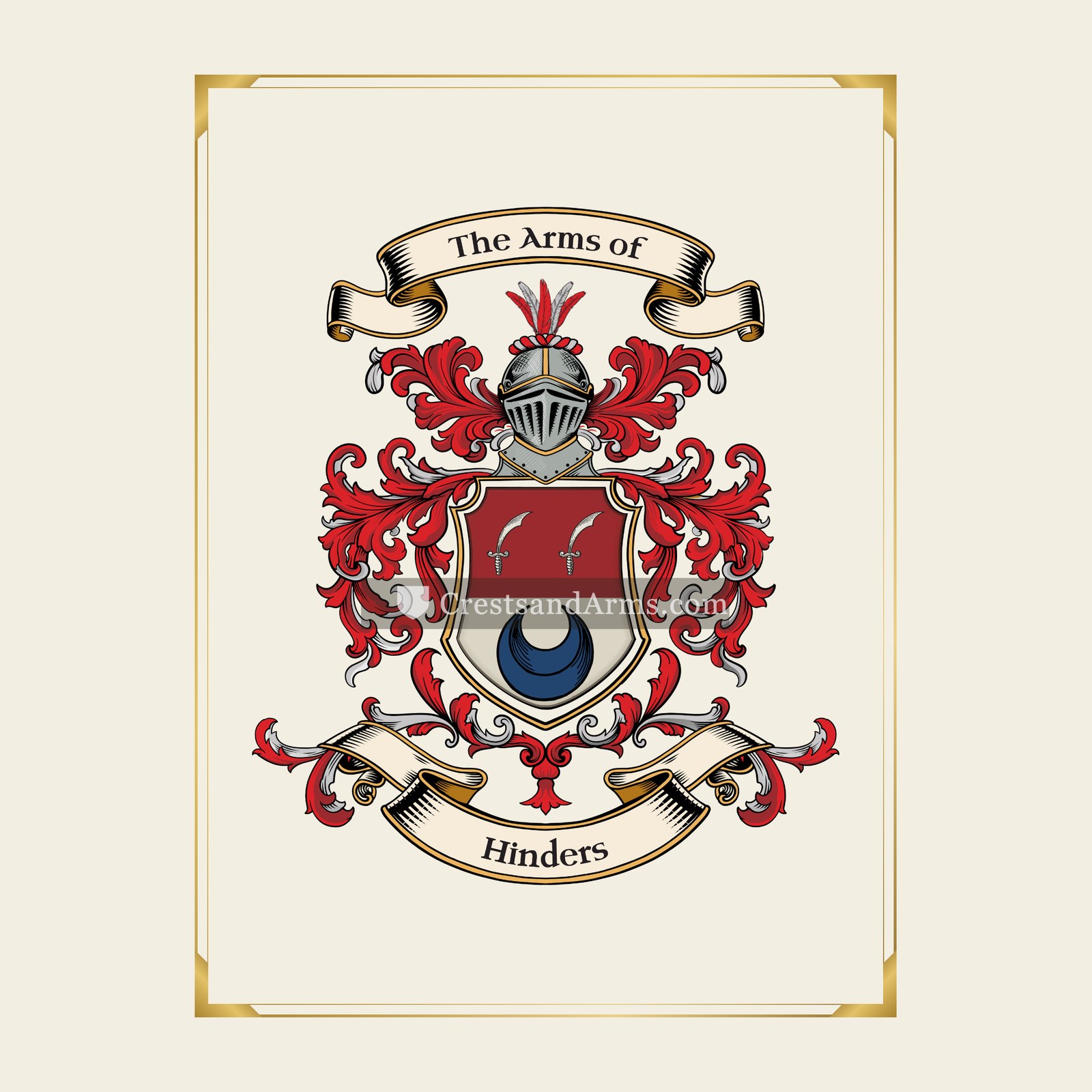 With gold border