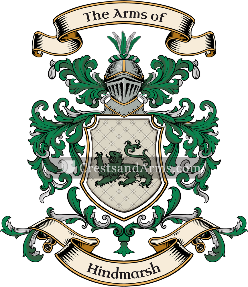 The Hindmarsh coat of arms, drawn from the recorded blazon
