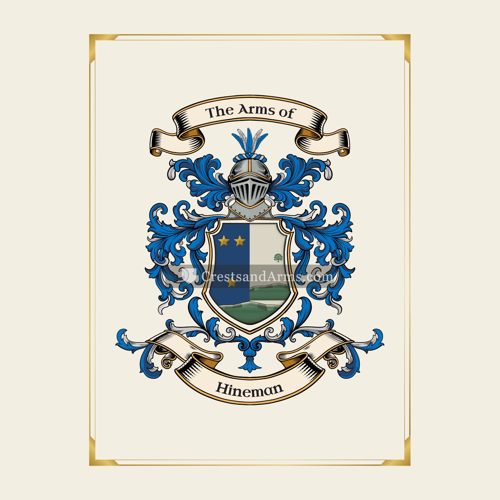 With gold border