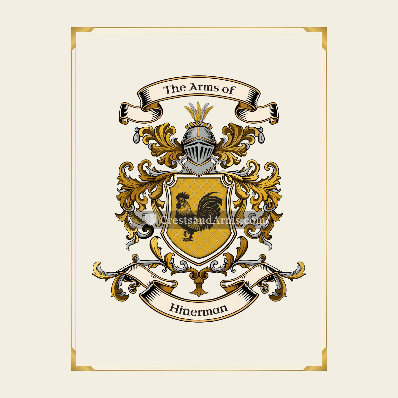With gold border