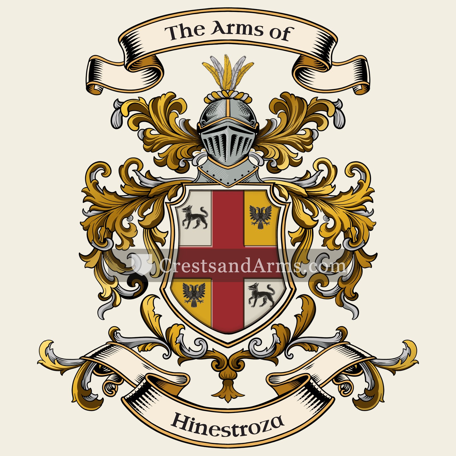 The Hinestroza coat of arms, drawn from the recorded blazon