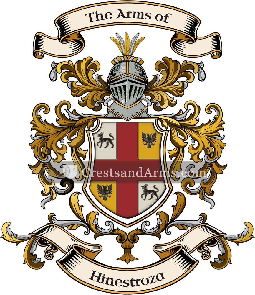 The Hinestroza coat of arms, drawn from the recorded blazon