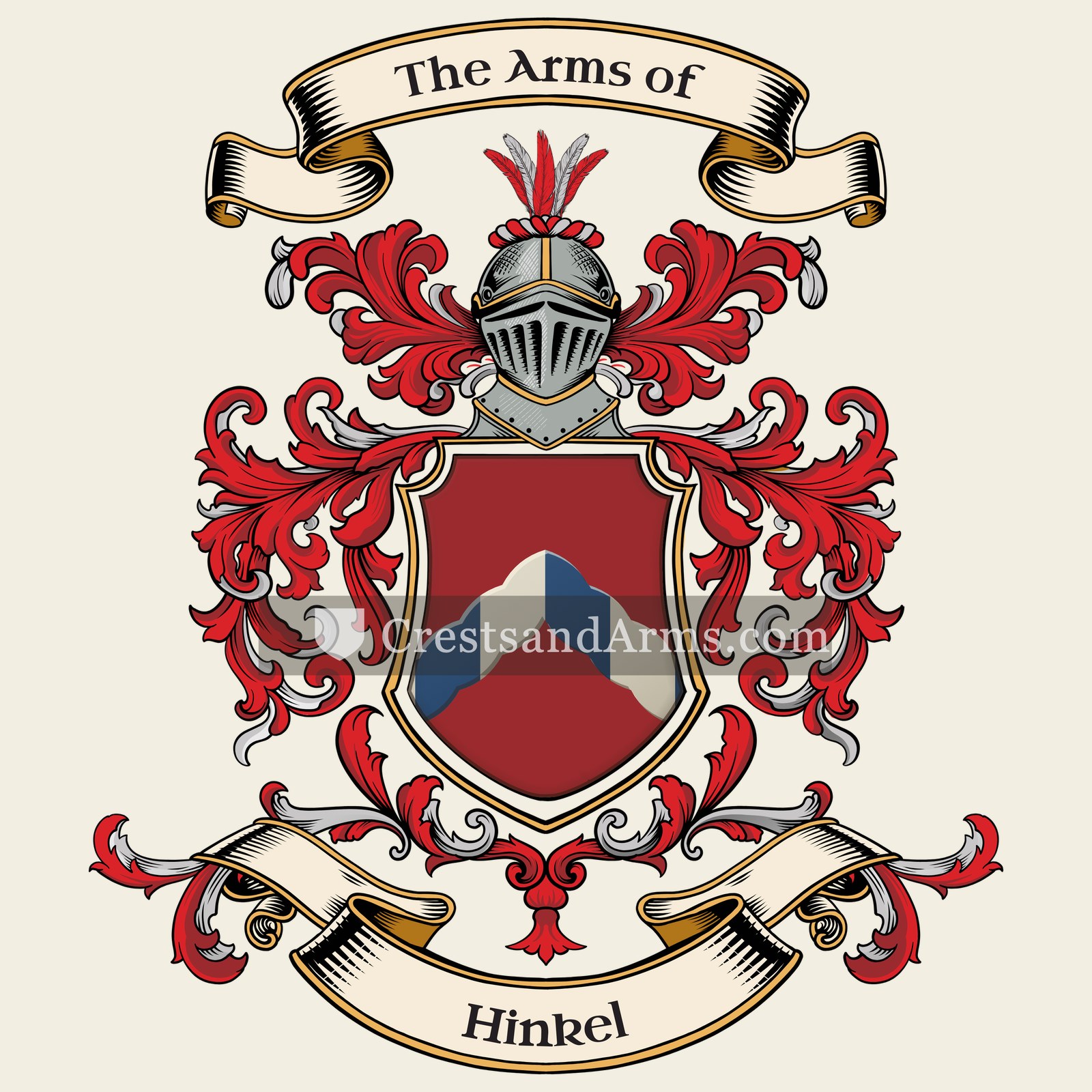 The Hinkel coat of arms, drawn from the recorded blazon