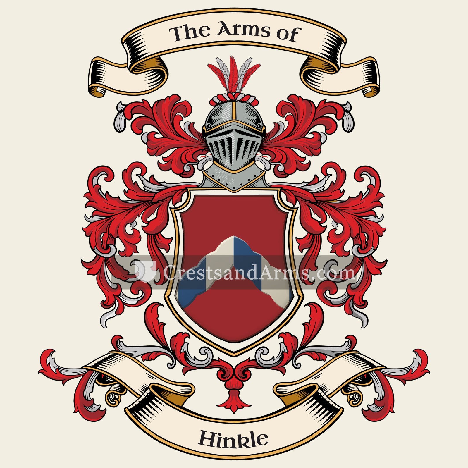 The Hinkle coat of arms, drawn from the recorded blazon