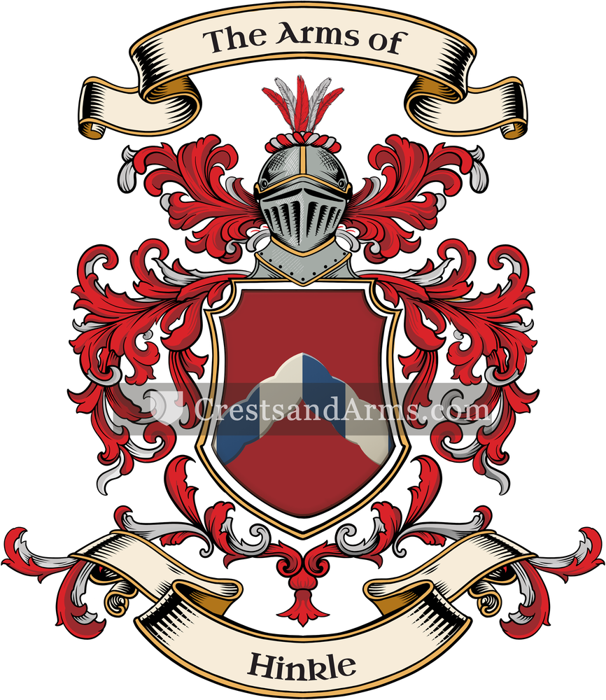 The Hinkle coat of arms, drawn from the recorded blazon