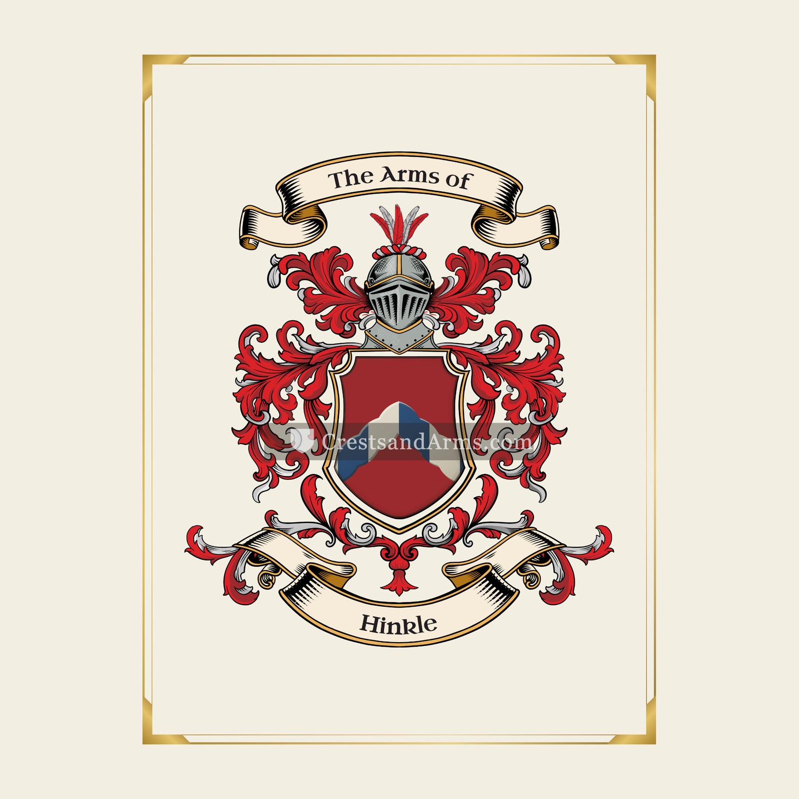 With gold border