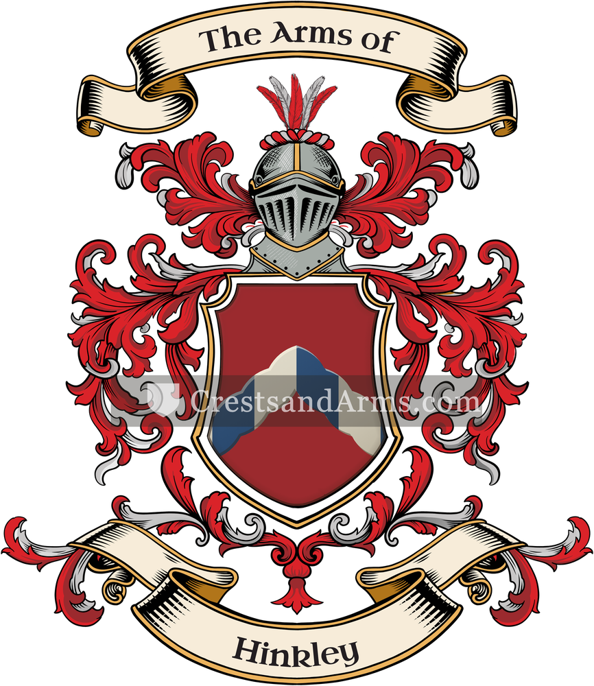 The Hinkley coat of arms, drawn from the recorded blazon