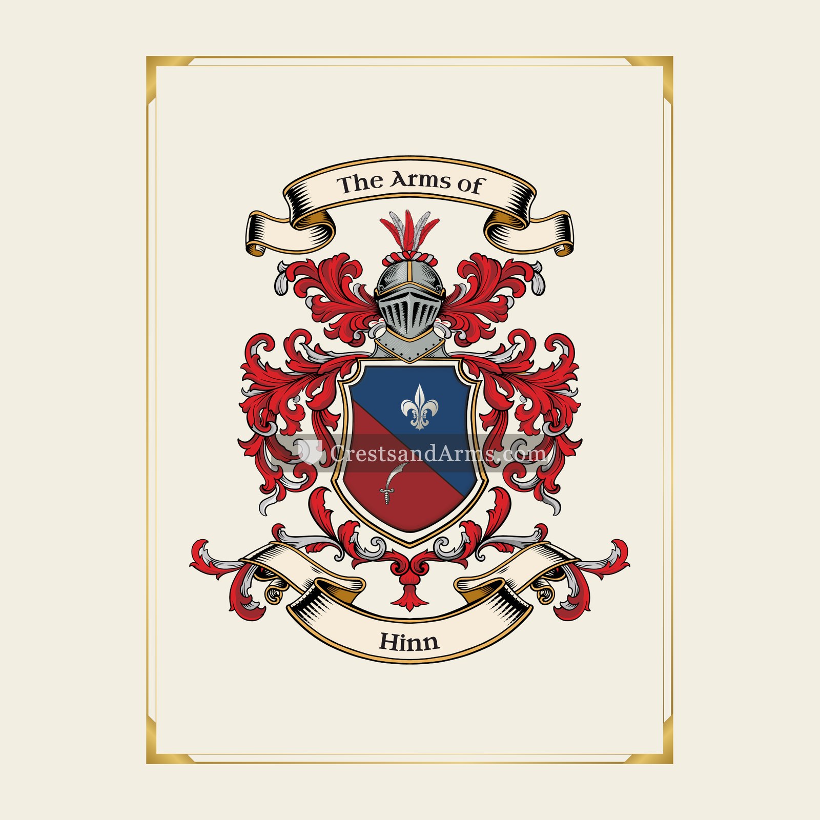 With gold border