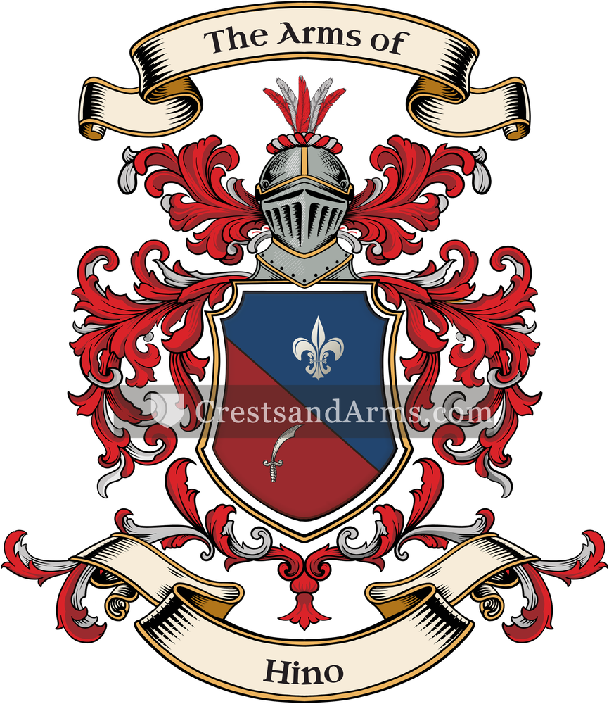 The Hino coat of arms, drawn from the recorded blazon