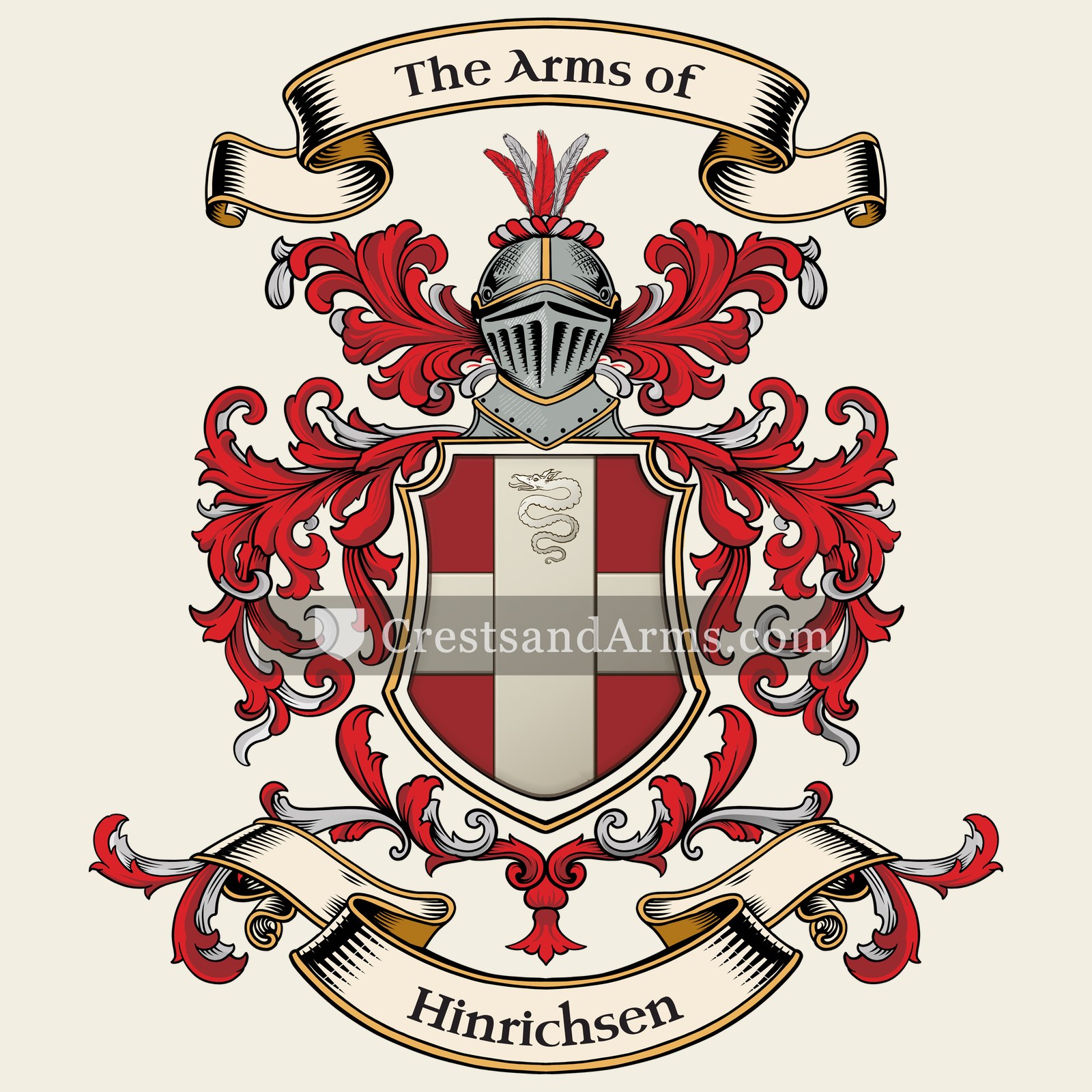 The Hinrichsen coat of arms, drawn from the recorded blazon