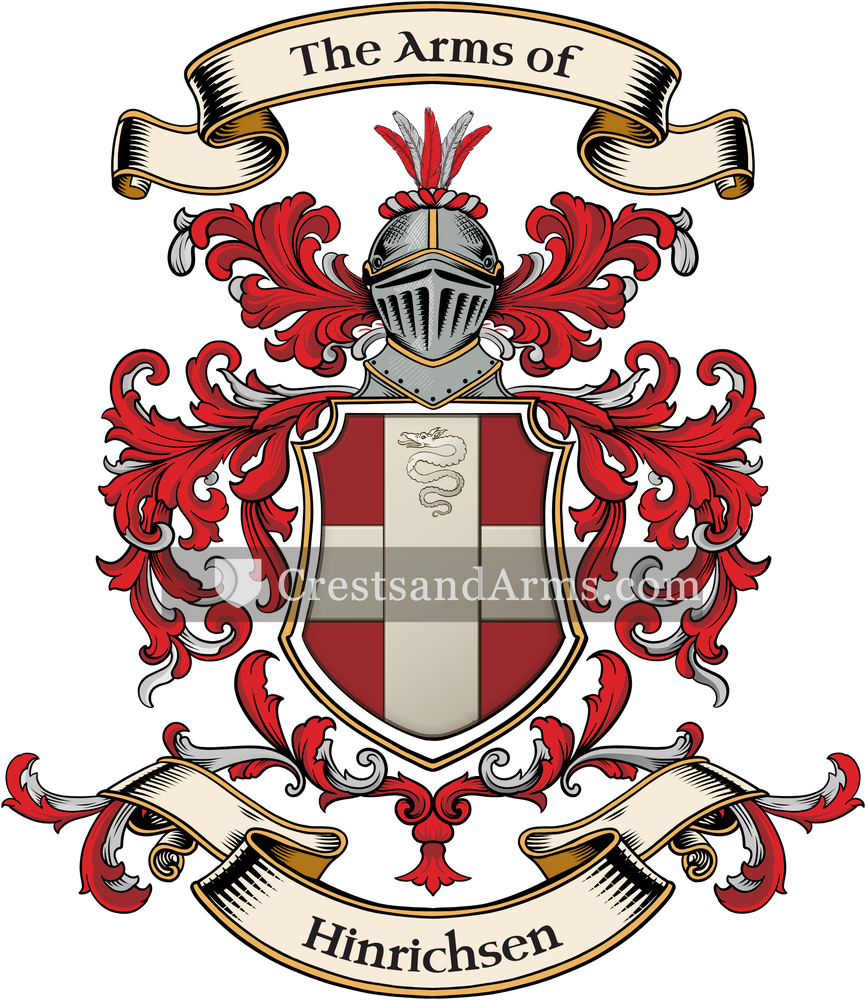 The Hinrichsen coat of arms, drawn from the recorded blazon