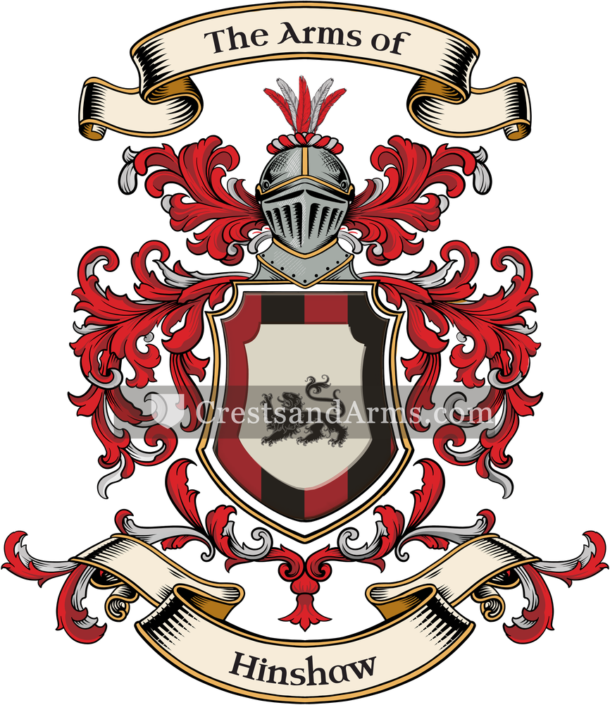 The Hinshaw coat of arms, drawn from the recorded blazon