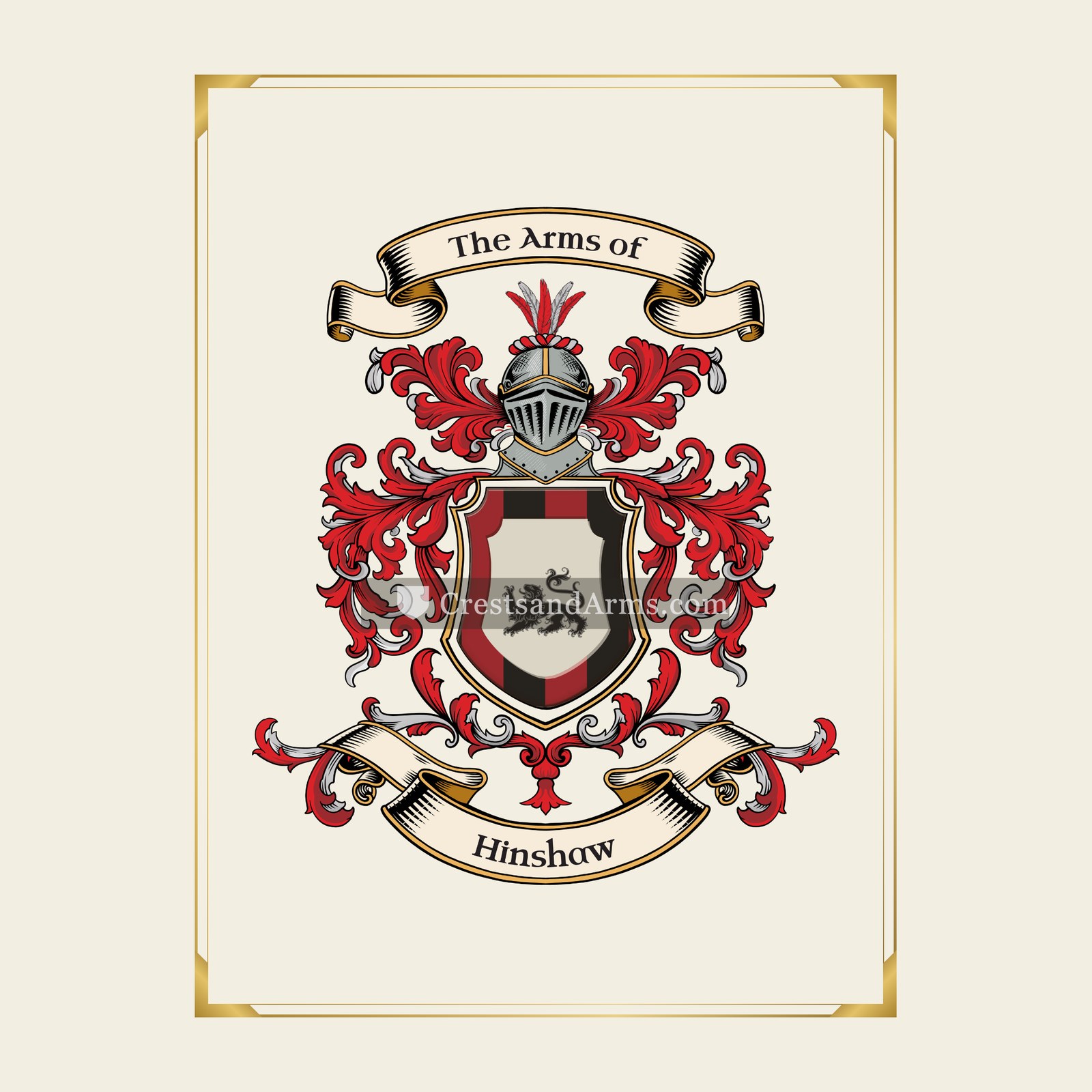 With gold border