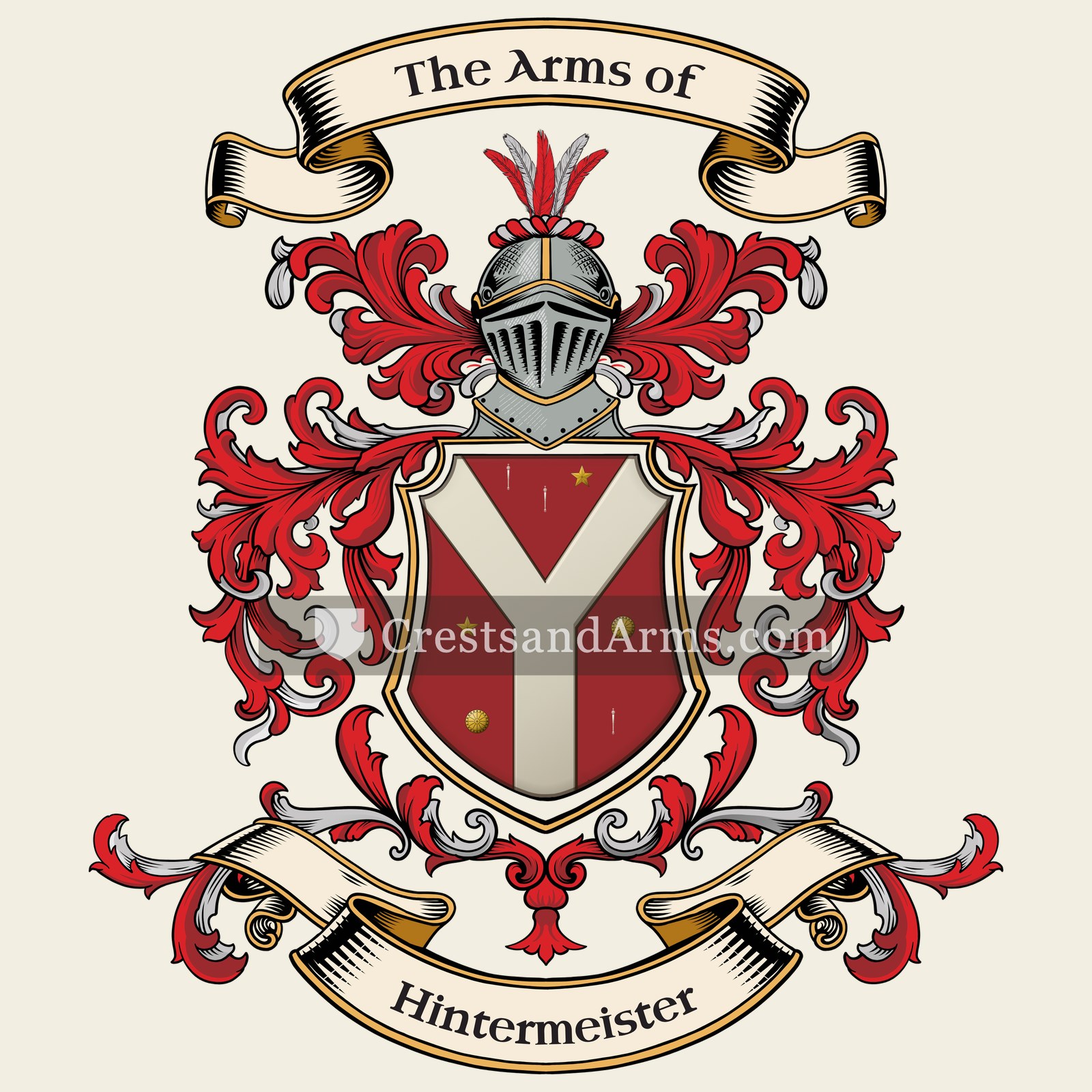 The Hintermeister coat of arms, drawn from the recorded blazon