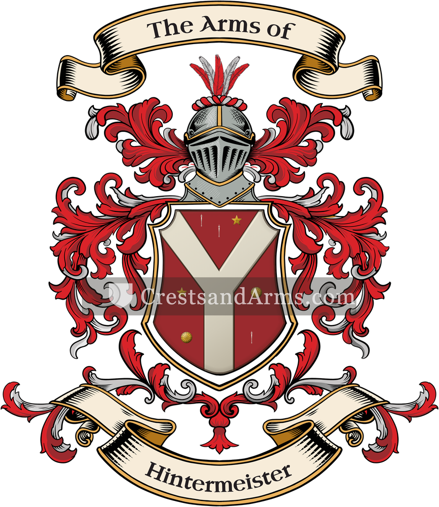 The Hintermeister coat of arms, drawn from the recorded blazon