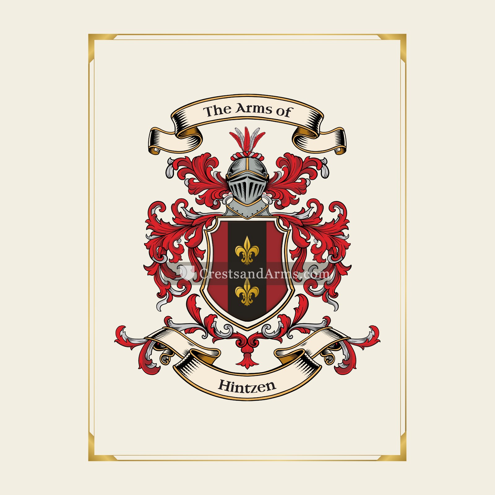 With gold border