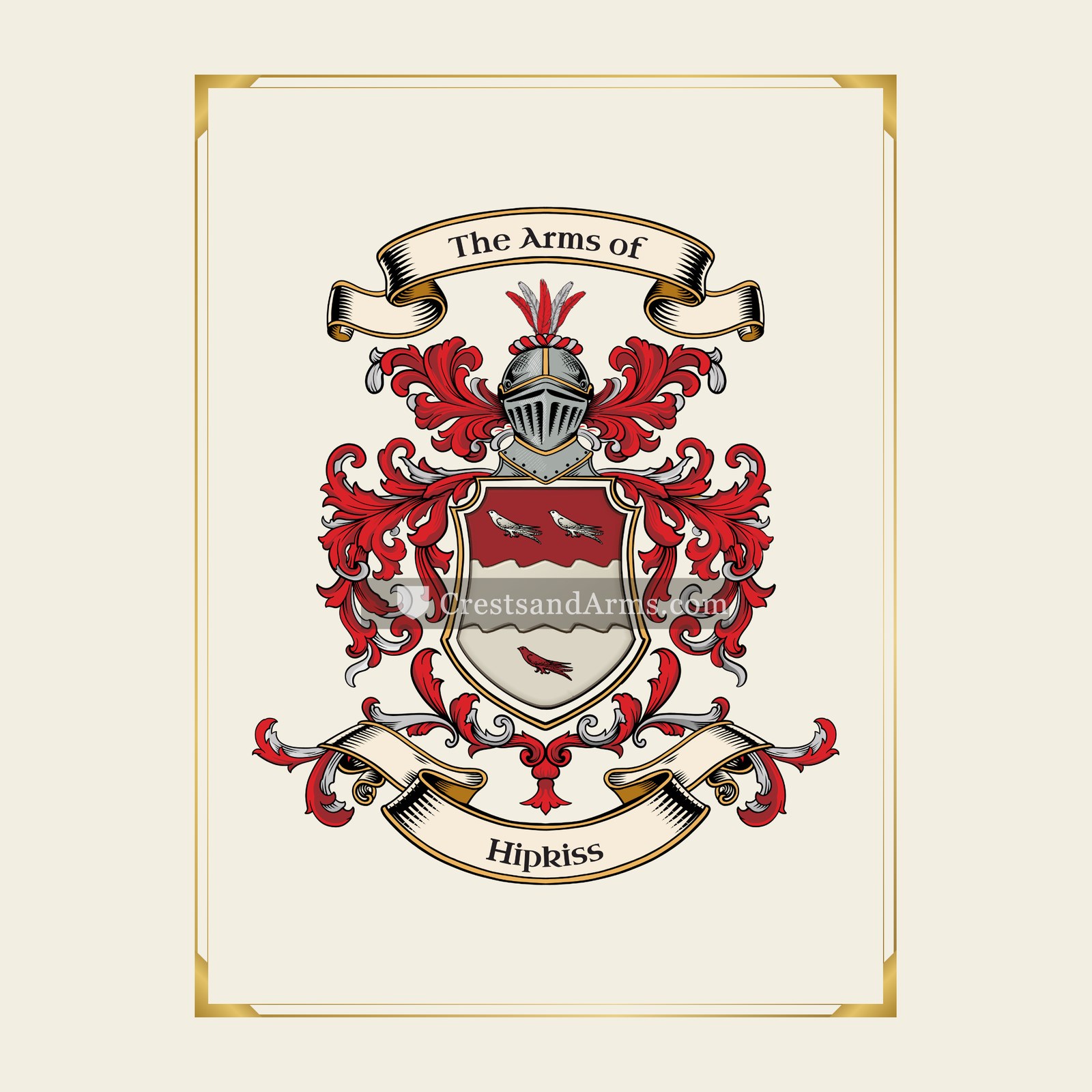 With gold border