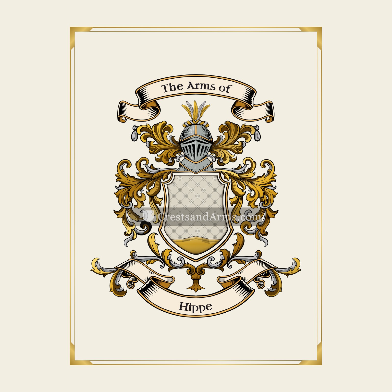 With gold border