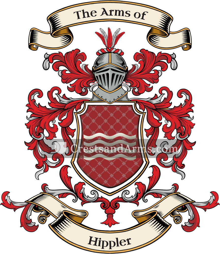 The Hippler coat of arms, drawn from the recorded blazon