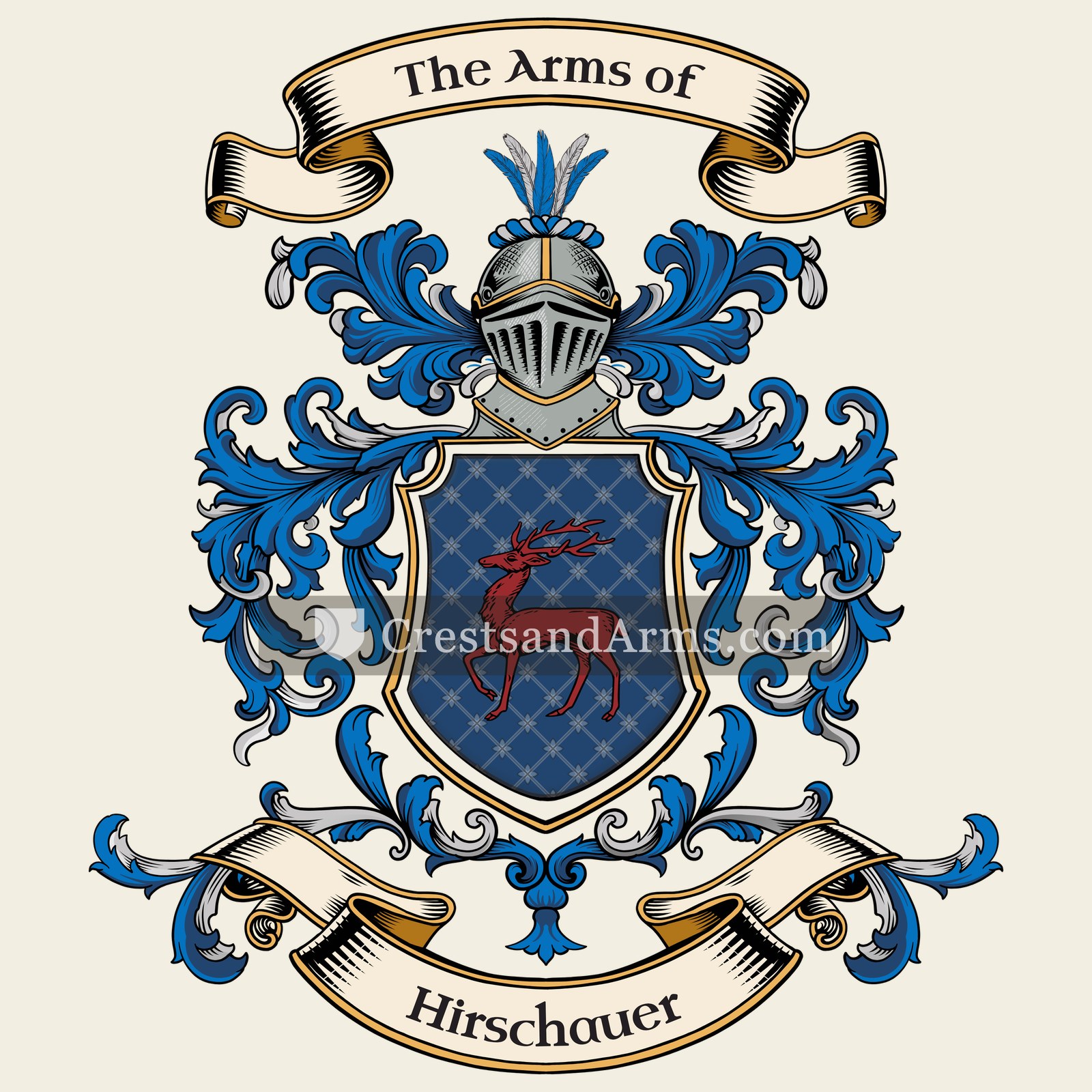 The Hirschauer coat of arms, drawn from the recorded blazon