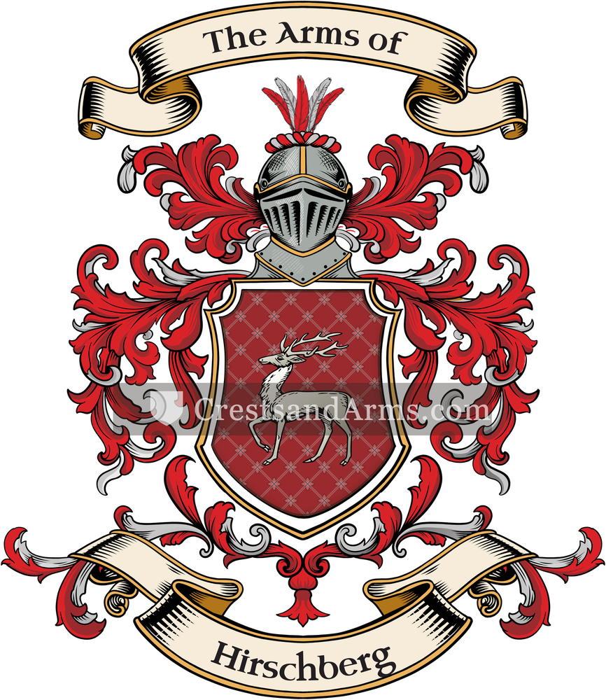 The Hirschberg coat of arms, drawn from the recorded blazon