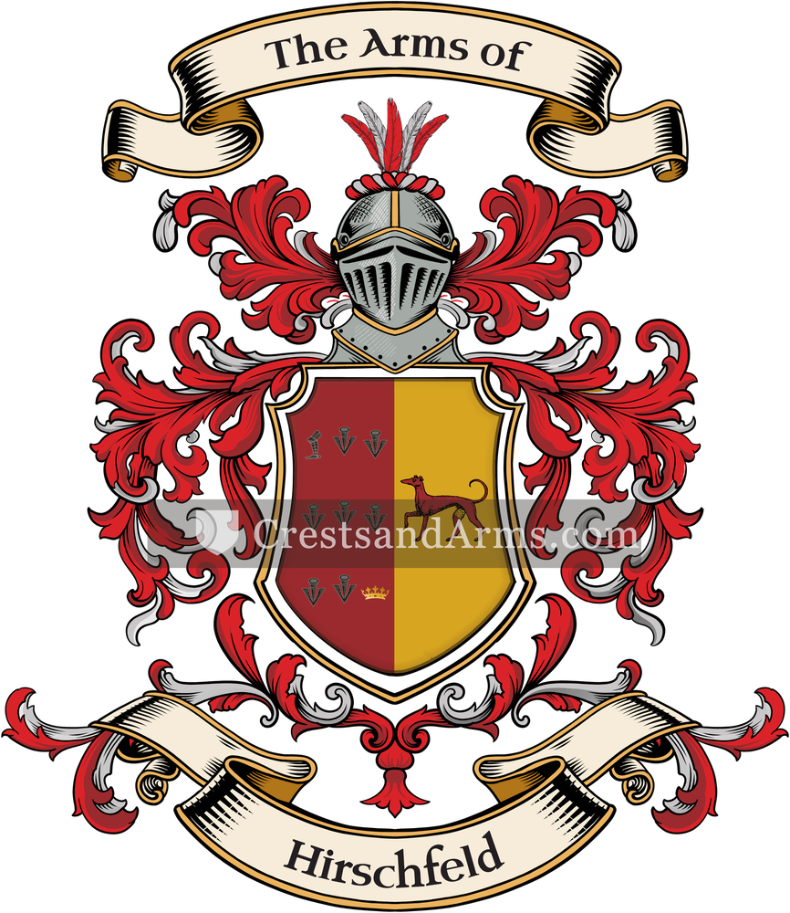 The Hirschfeld coat of arms, drawn from the recorded blazon