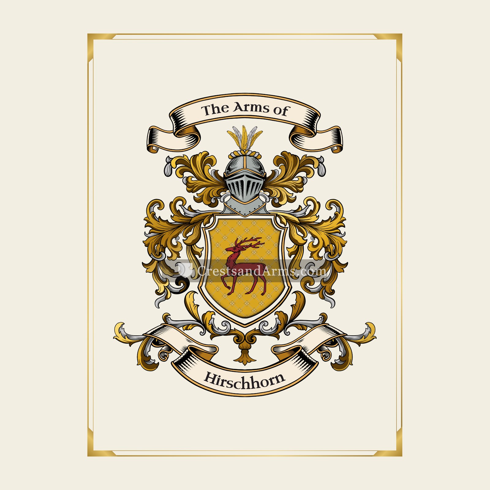 With gold border