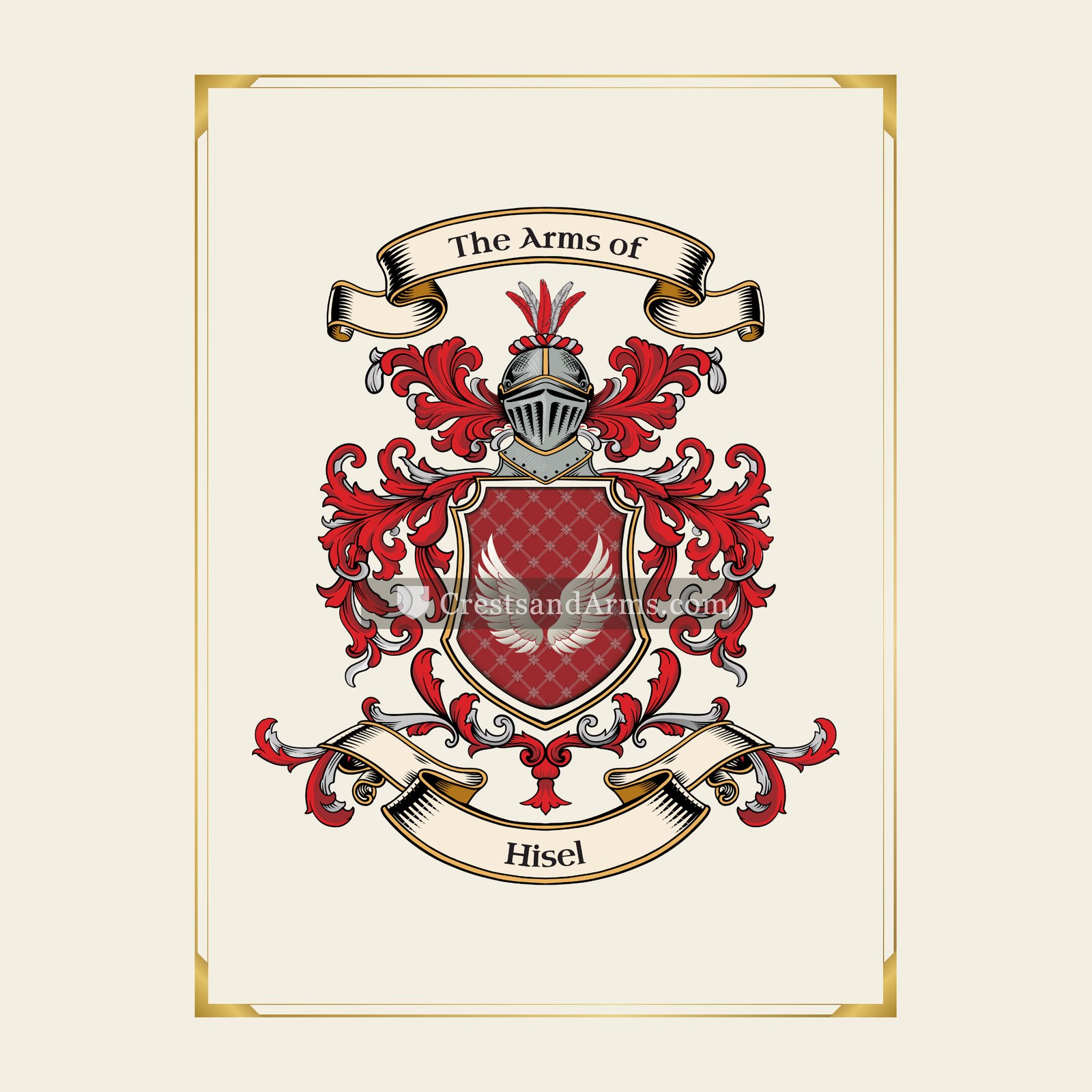 With gold border