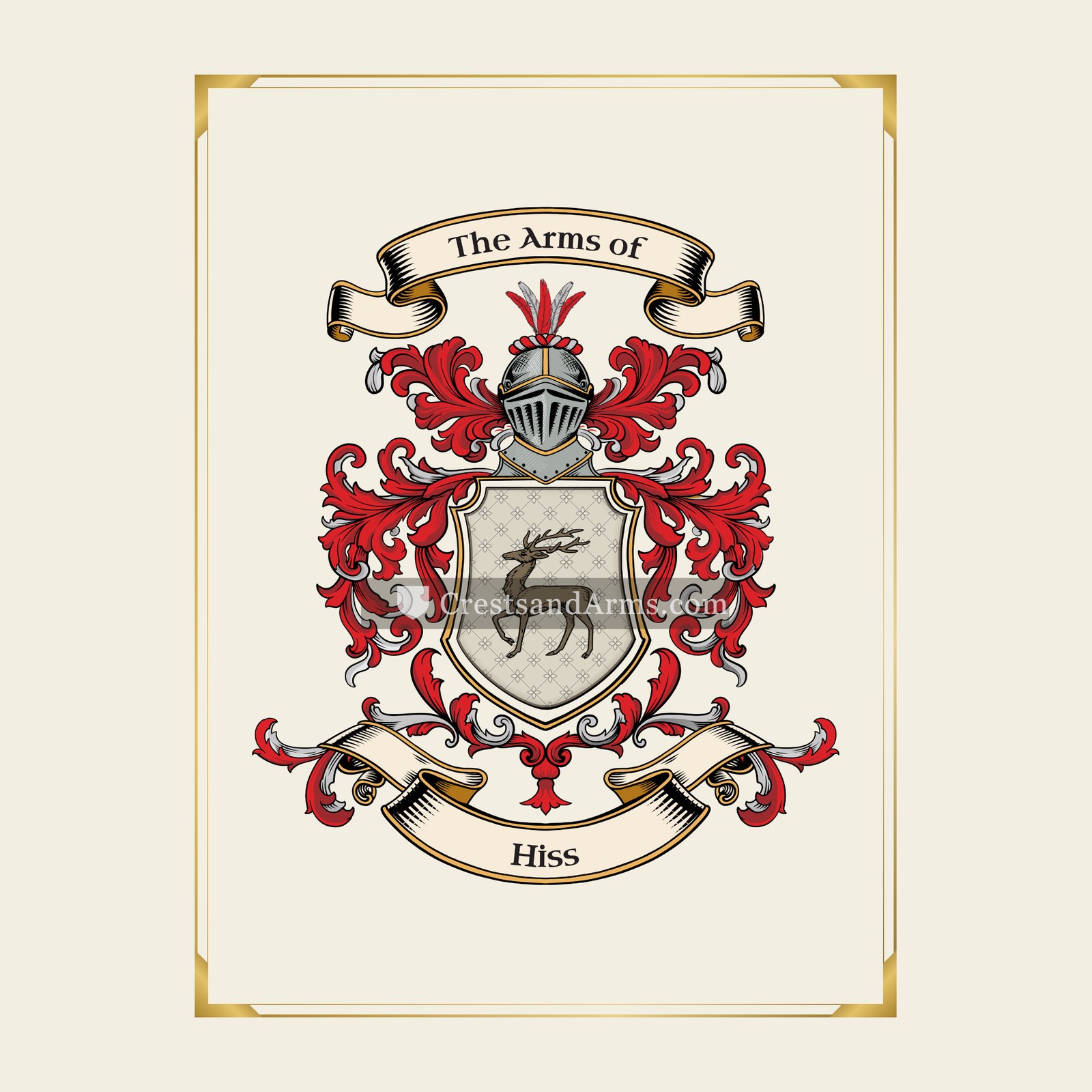 With gold border