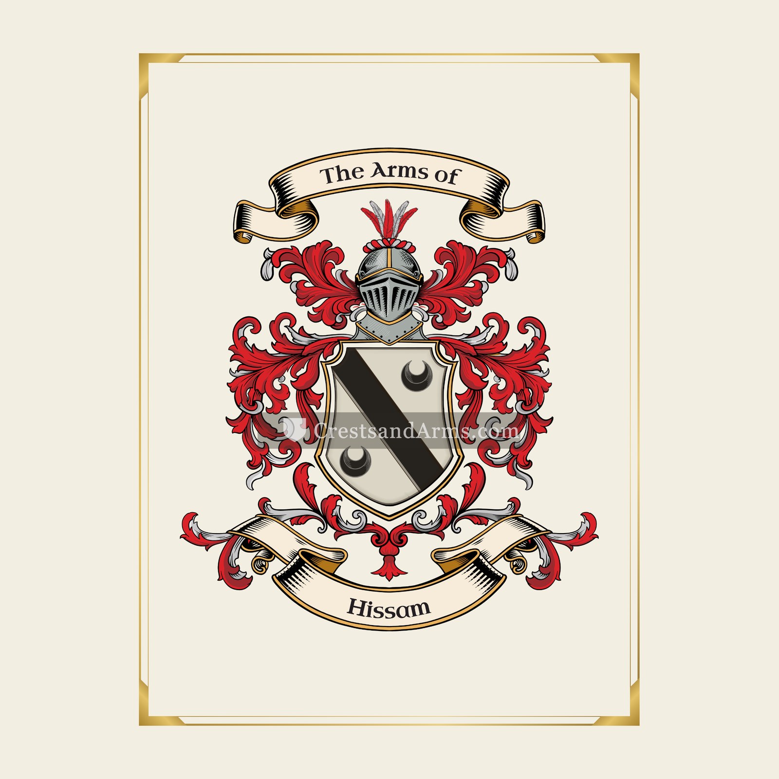 With gold border