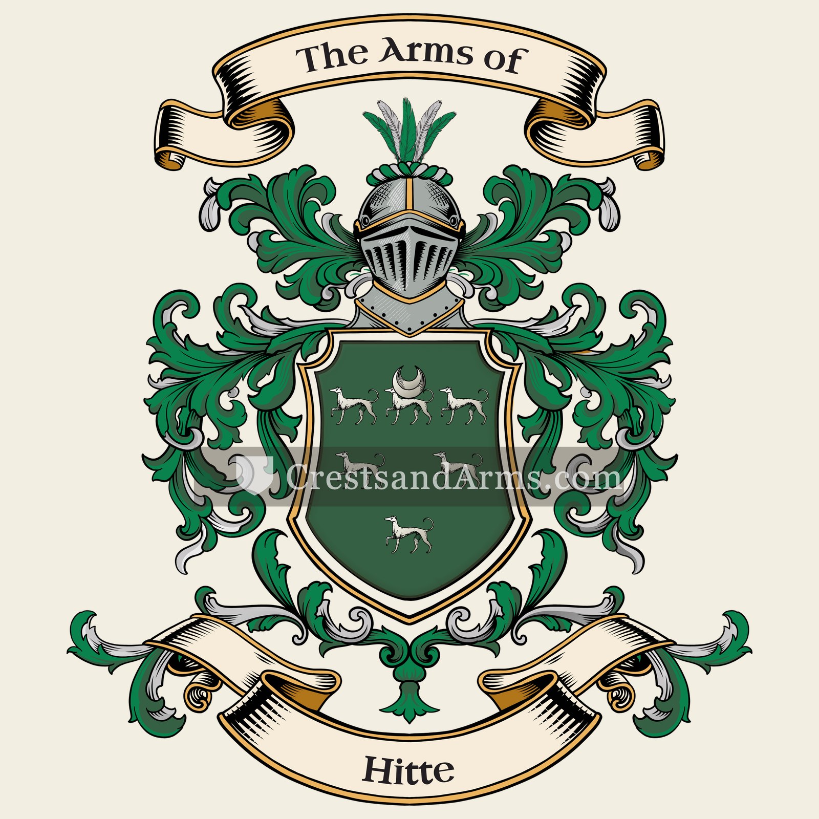 The Hitte coat of arms, drawn from the recorded blazon