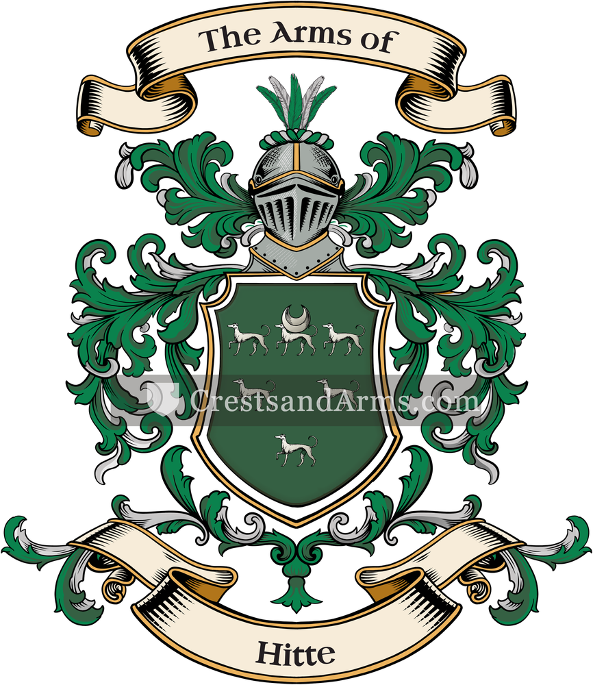 The Hitte coat of arms, drawn from the recorded blazon
