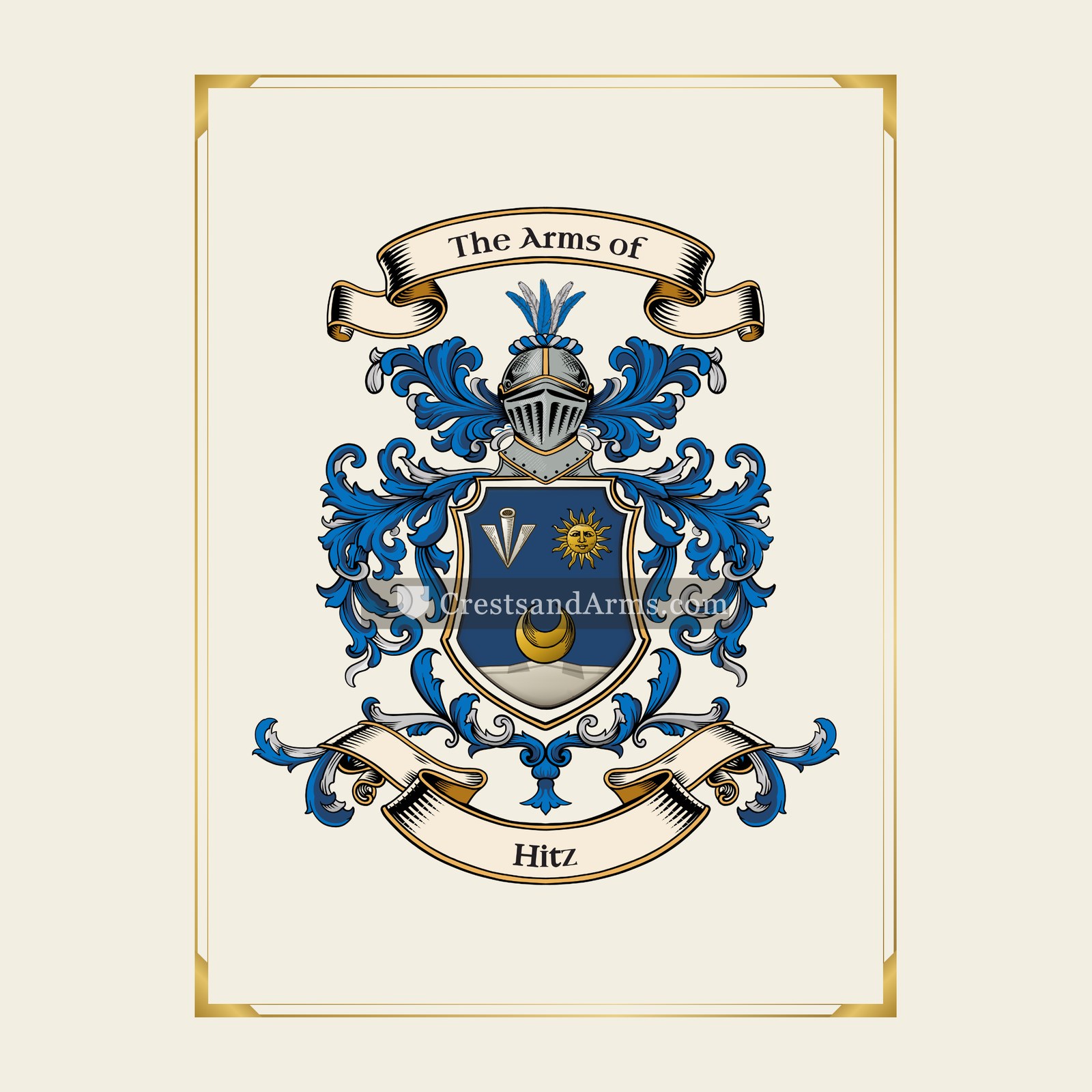 With gold border