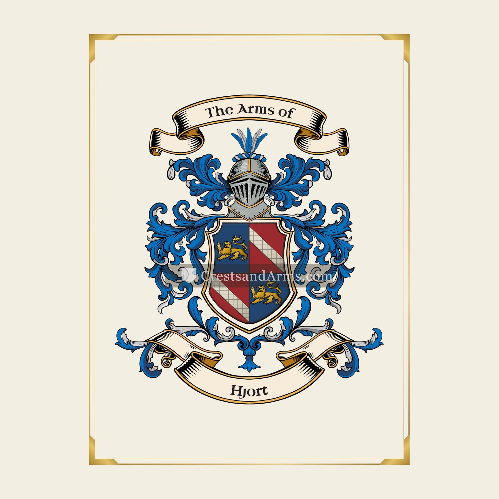 With gold border