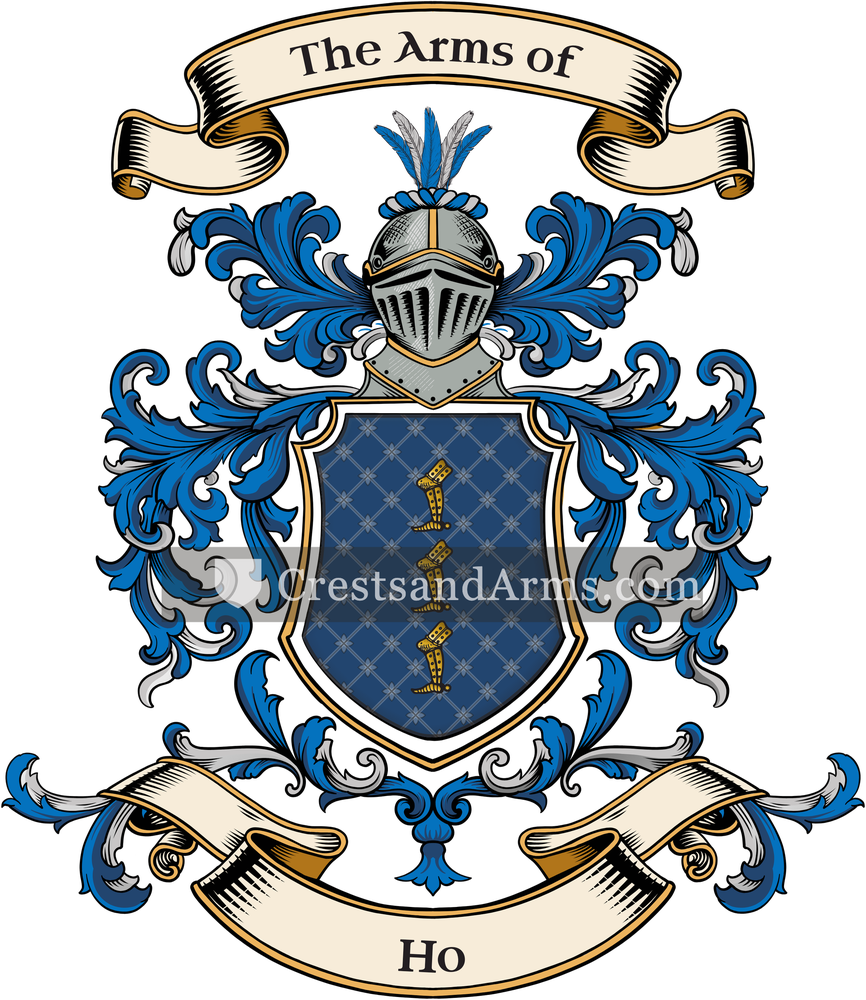 The Ho coat of arms, drawn from the recorded blazon
