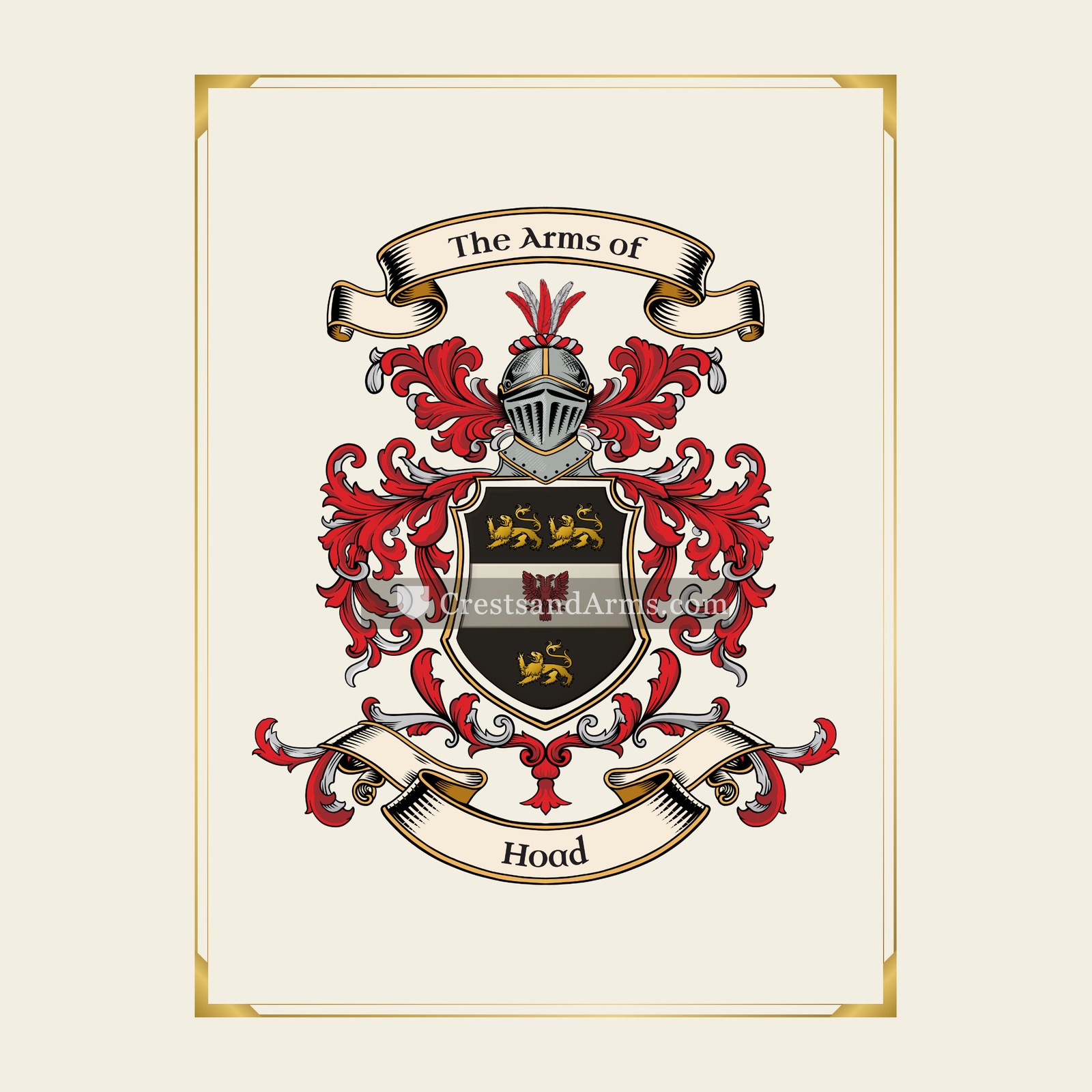 With gold border