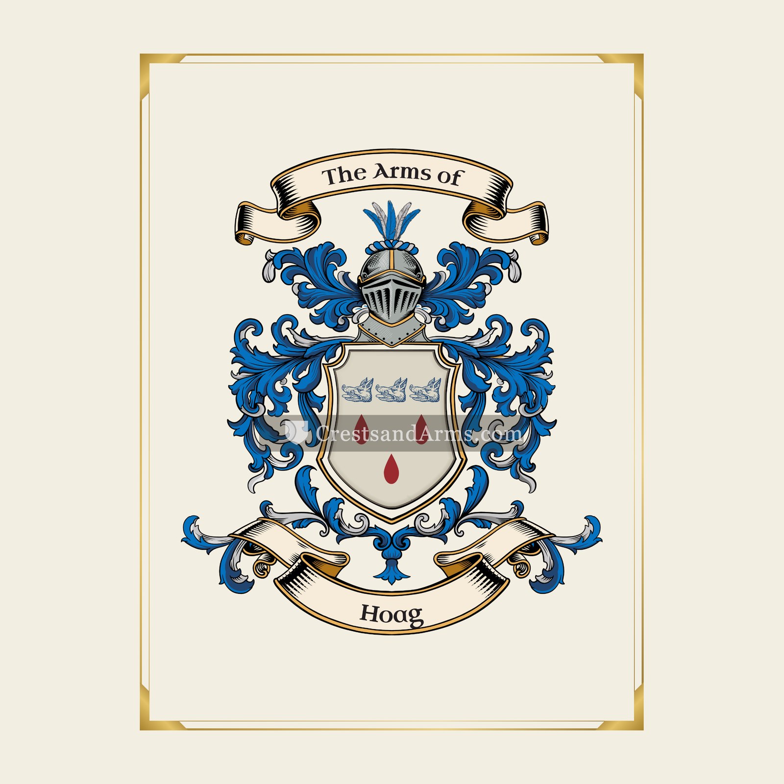 With gold border