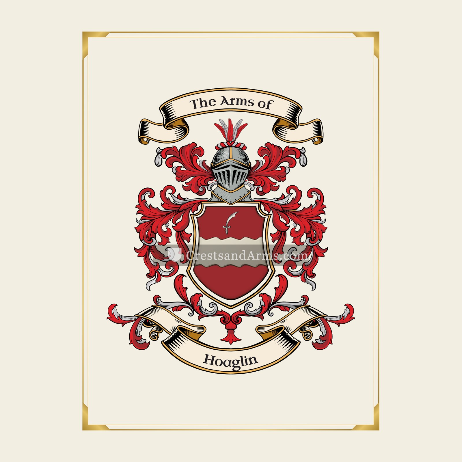 With gold border