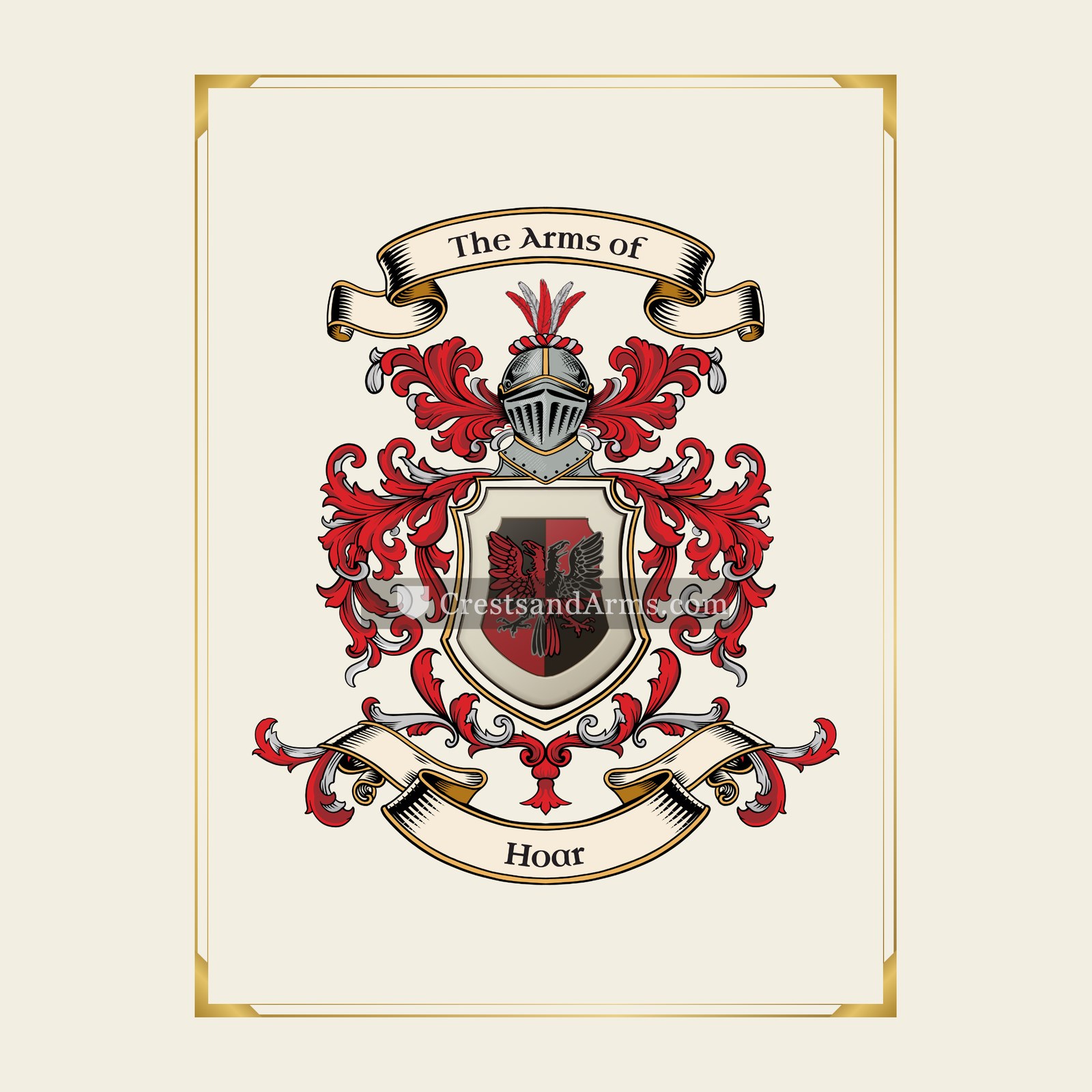 With gold border
