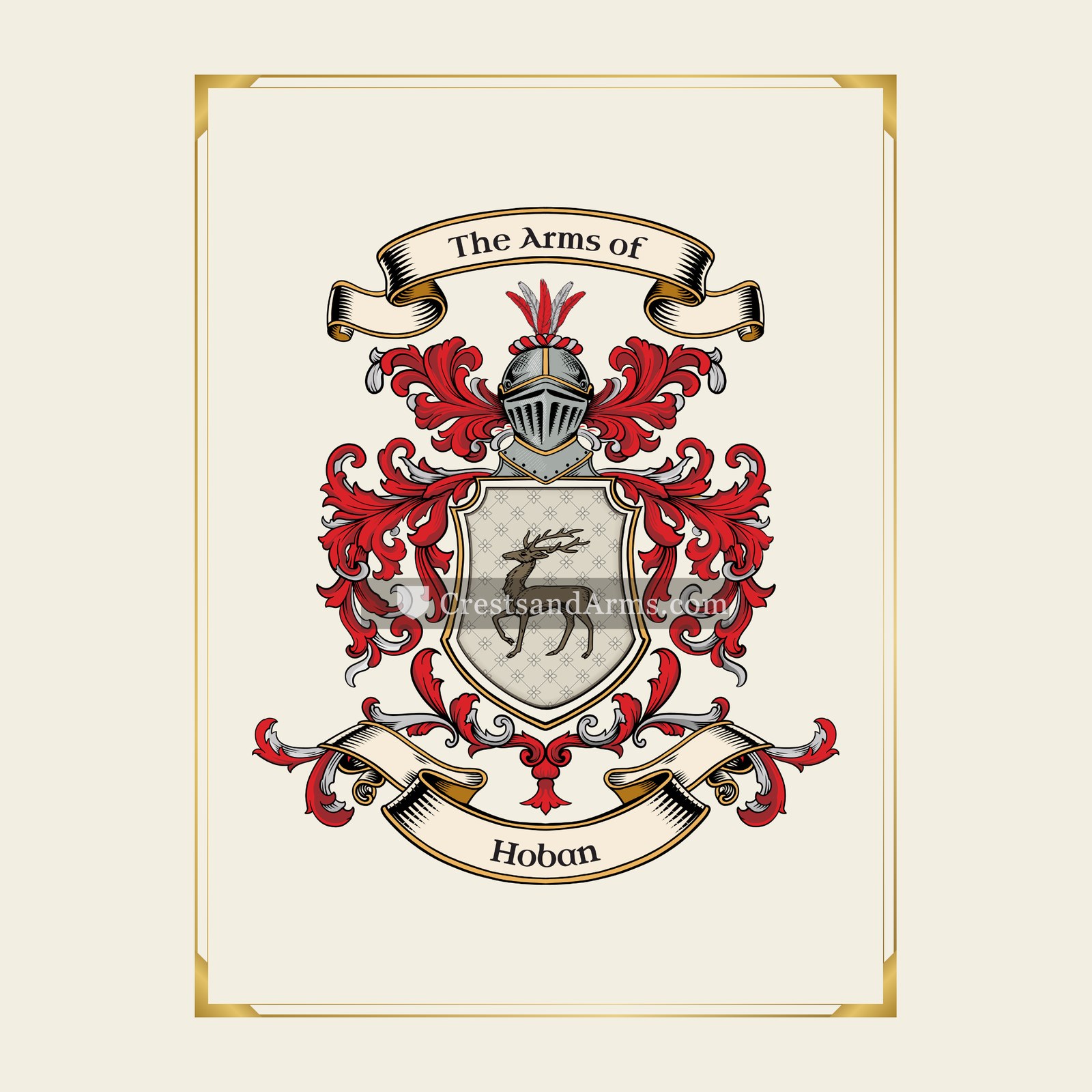 With gold border