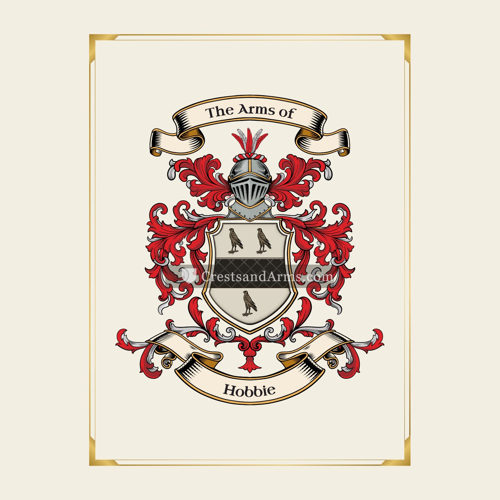With gold border